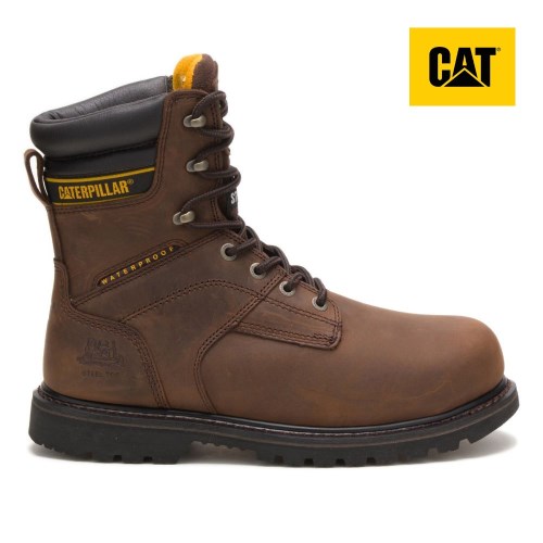 Caterpillar Salvo 8" Waterproof Steel Toe Thinsulate Werkschoenen Heren DonkerBruin (PQDJ.NL)